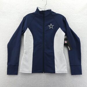 Certo Jacket‎ Womens Small Dallas Cowboys Navy Blue White Mesh Full Zip NFL Star